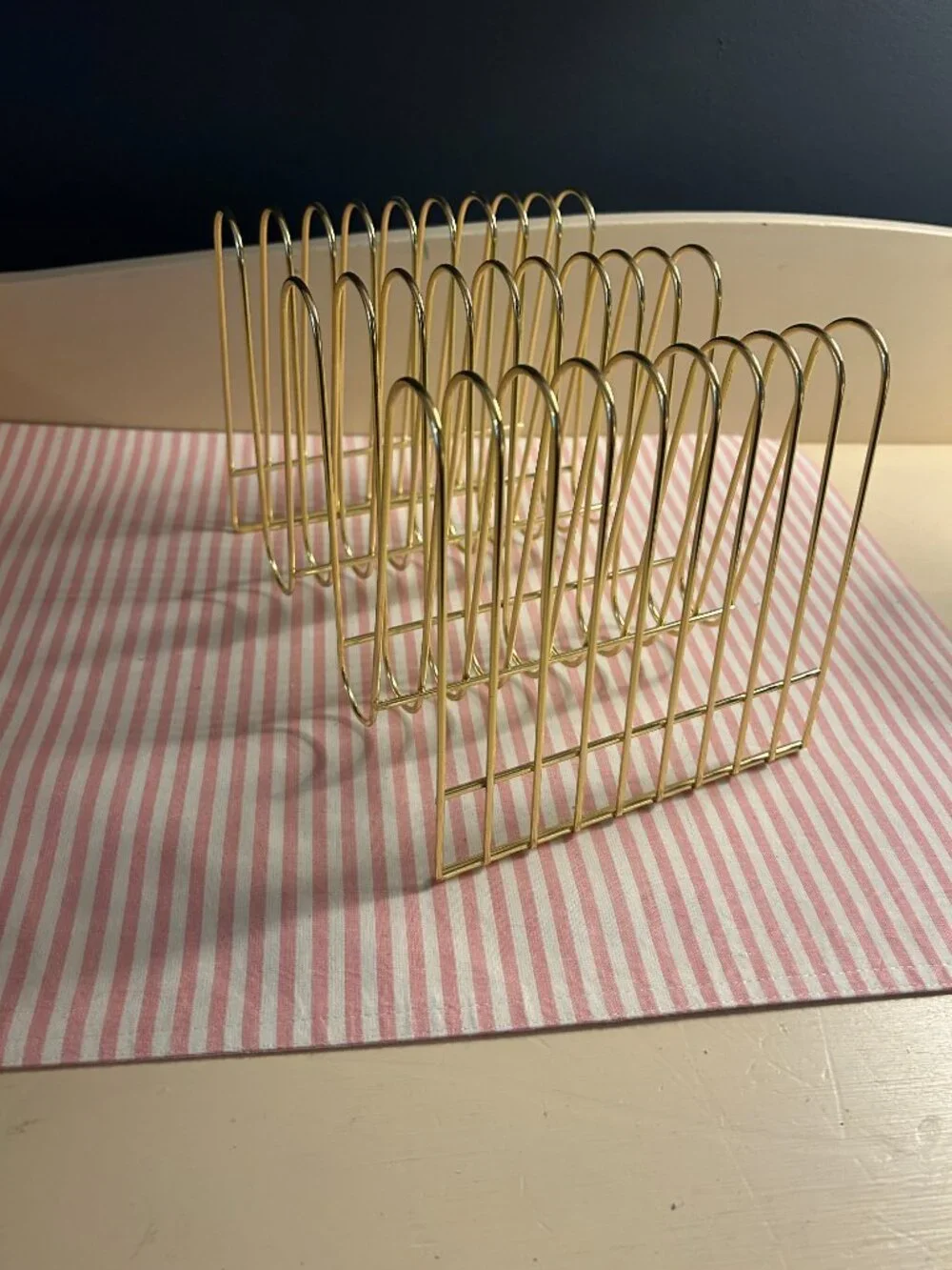 Gold Metal Vinyl Record, File, or Mail Holder